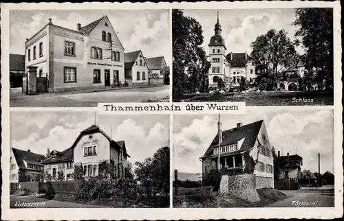 Ak Thammenhain Lossatal Sachsen, Schloss, Lutherstift, Försterei, Bäckerei