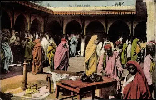 Ak Marche arabe, Marktszene, Araber, Maghreb