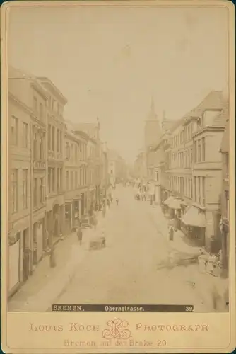 Kabinettfoto Hansestadt Bremen, Obernstraße, Fotograf Louis Koch