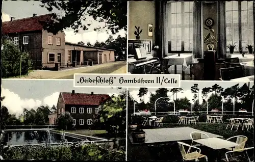 Ak Hambühren II, Heideschloss, Garten, Zimmer