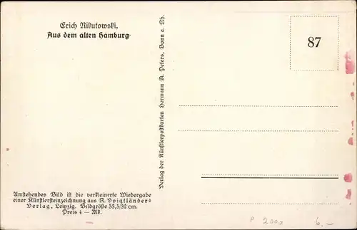 Künstler Ak Nikutowski, E., Hamburg Mitte Altstadt, Straßenpartie