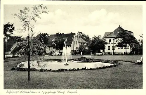 Ak Luftkurort Willebadessen am Eggegebirge, Kurpark, Fontäne