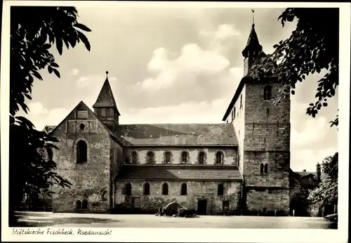 Ak Fischbeck Hessisch Oldendorf an der Weser, Die Stiftskirche, Nordansicht