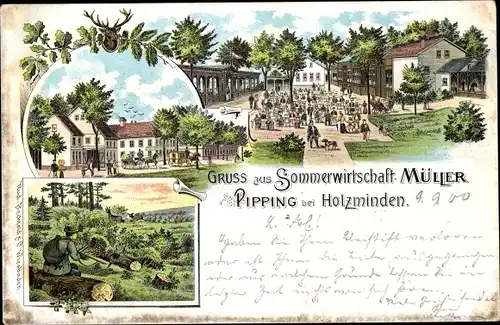 Litho Pipping Holzminden im Weserbergland, Sommerwirtschaft Müller