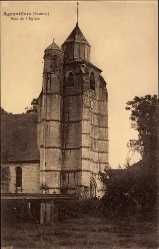 Ak Agenvillers Somme, Rue de l'Eglise