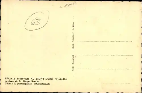 Ak Le Mont Dore Puy de Dôme, Arrivee de la Coupe Sardier