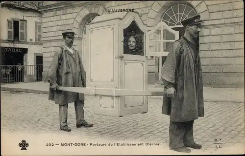 Ak Le Mont Dore Puy de Dôme, Porteurs de l'Etablissement thermal