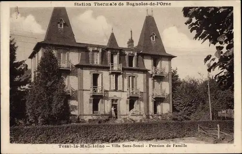 Ak Tessé la Madeleine Orne, Villa Sans Souci, Pension de Famille