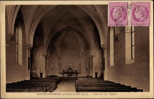 Ak Sainte Honorine la Guillaume Orne, Interieur de l'Eglise