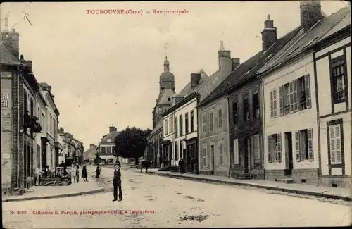 Ak Tourouvre Orne, Rue principale