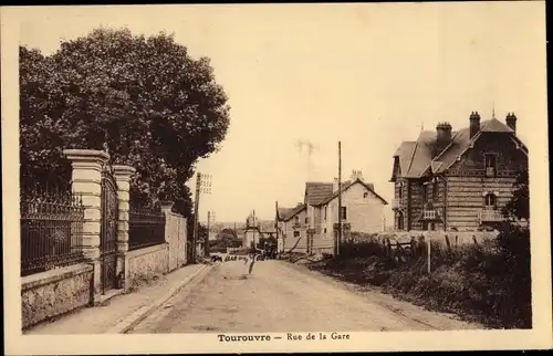 Ak Tourouvre Orne, Rue de la Gare