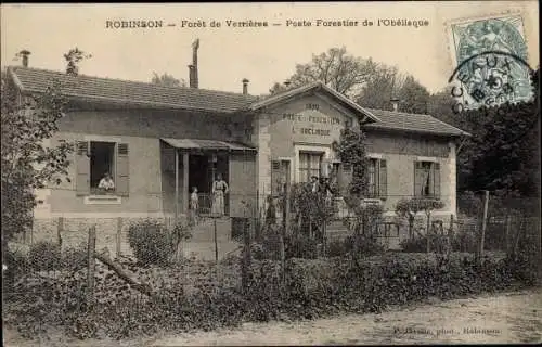 Ak Robinson Hauts de Seine, Foret de Verrieres, Poste Forestier de l'Obelisque