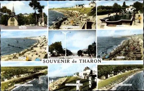 Ak Tharon Loire Atlantique, L'Eglise, La Plage, Le Casino, Le Bassin