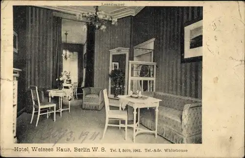 Ak Berlin Mitte, Hotel Weißes Haus, Innenansicht