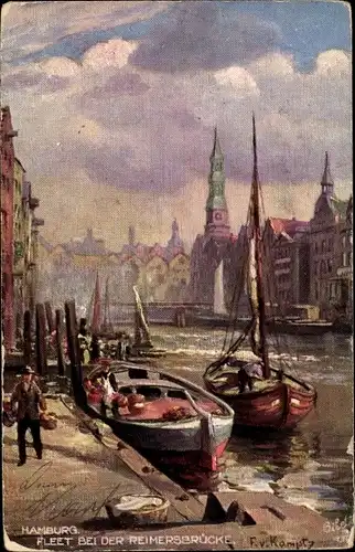 Künstler Ak von Kamptz, F., Hamburg Mitte, Fleet, Reimersbrücke, Tuck Nr. 609