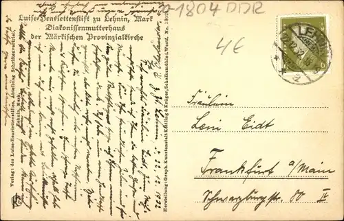 Ak Lehnin in der Mark, Klosterkirche vom Konventgarten,Diakonissenmutterhaus, Luise Henrietten Stift