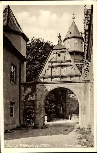 Ak Wiesenburg in der Mark, Partie am Männechen Tor, Schloss