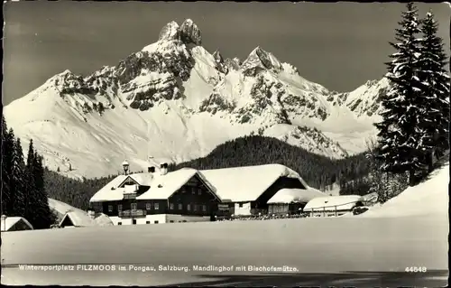 Ak Filzmoos im Pongau in Salzburg, Wintersportplatz, Mandlinghof mit Bischofsmütze