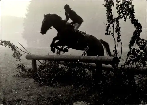 Foto Pferd mit Reiter, Sprung über ein Hindernis, Querfeldeinrennen, Foto Mitschke, Wiesbaden