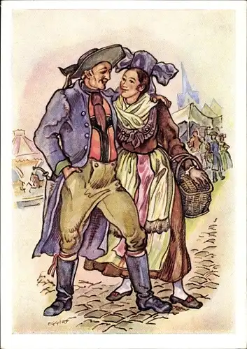 Künstler Ak Eggert, Benno, Bayrische Trachten aus Oberfranken um 1830