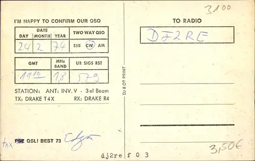 Ak Celle in Niedersachsen, Rathaus, QSL Funkerkarte DK2QL, Edgar Schacht, Immenweg 7, Wietzenbruch