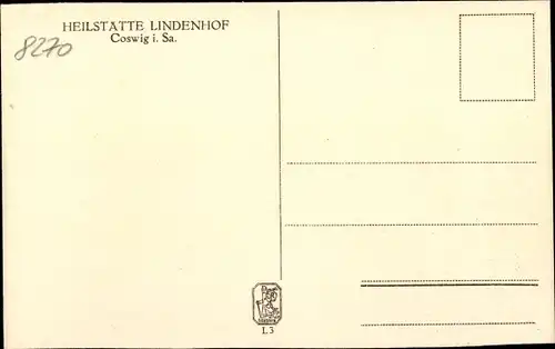 Ak Coswig in Sachsen, Heilstätte Lindenhof