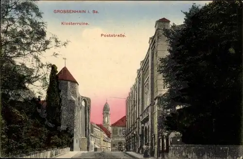 Ak Großenhain in Sachsen, Klosterruine, Poststraße