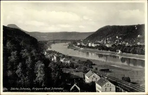 Ak Krippen Bad Schandau Sächsische Schweiz, Teilansicht