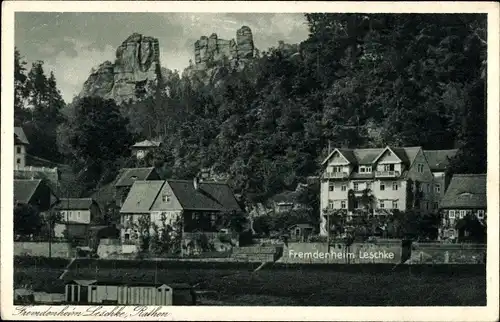 Ak Rathen an der Elbe Sächsische Schweiz, Fremdenheim Leschke