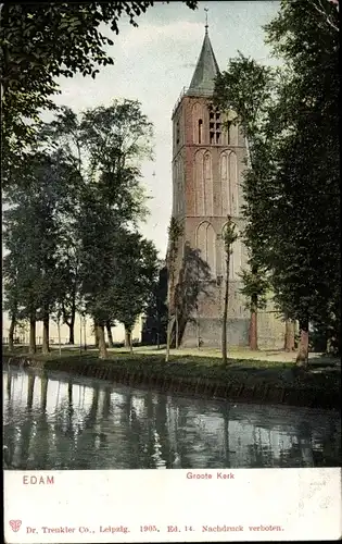 Ak Edam Volendam Nordholland Niederlande, Groote Kerk