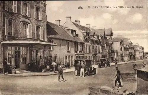 Ak Langrune Calvados, Les Villas sur la Digue