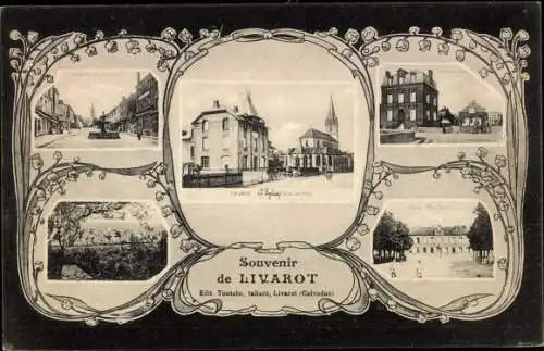 Passepartout Ak Livarot Calvados, Stadtansichten, Souvenir