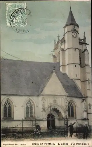 Ak Crécy en Ponthieu Somme, L'Eglise