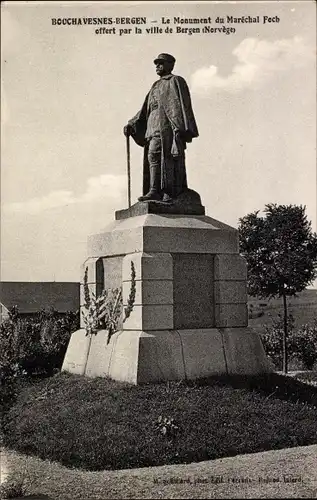 Ak Bouchavesnes Bergen Somme, Le Monument du Marechal Foch