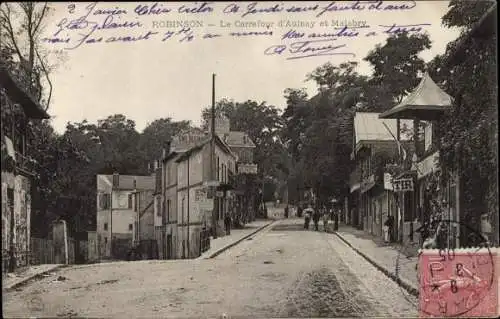 Ak Robinson Hauts de Seine, Le Carrefour d'Aulnay et Malabry