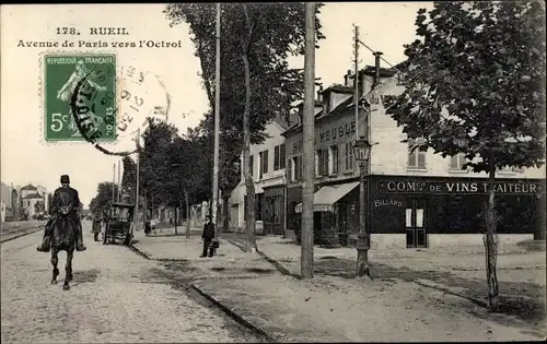 Ak Rueil Hauts-de-Seine, Avenue de Paris vers l'Octroi