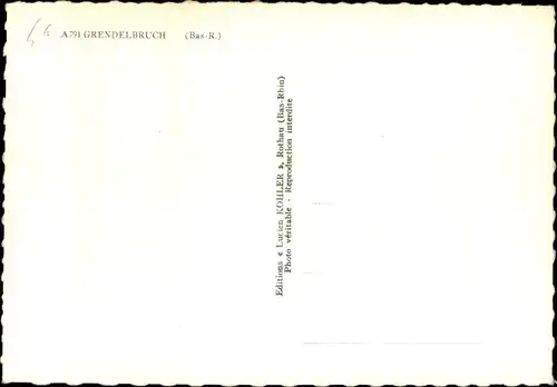 Ak Grendelbruch Elsass Bas Rhin, Totalansicht der Ortschaft, Rinder