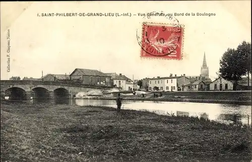 Ak Saint Philbert de Grand Lieu Loire Atlantique, Vue Generale, au Bord de la Boulogne
