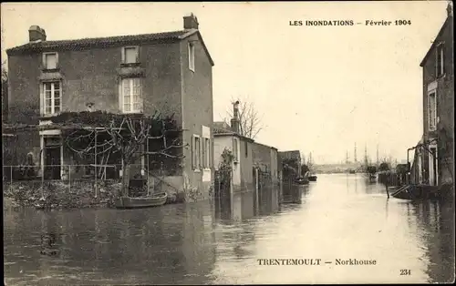 Ak Trentemoult Loire Atlantique, Les Inondations 1904, Norkhouse