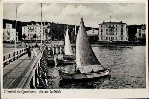 Ak Ostseebad Heiligendamm Bad Doberan, Seebrücke, Segelboote, Hotels