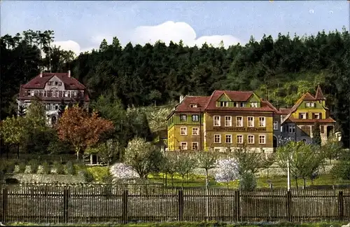 Ak Kurort Ober Rathen im Elbsandsteingebirge, Diakonissenheim Felsengrund, Haushaltungsschule