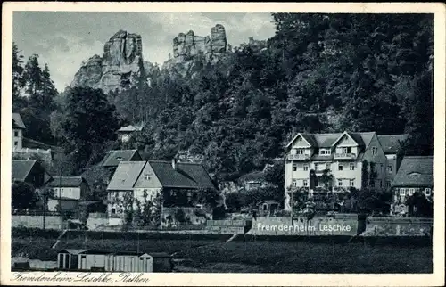 Ak Rathen an der Elbe Sächsische Schweiz, Fremdenheim Leschke