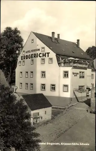 Ak Krippen Bad Schandau Sächsische Schweiz, Hotel Erbgericht