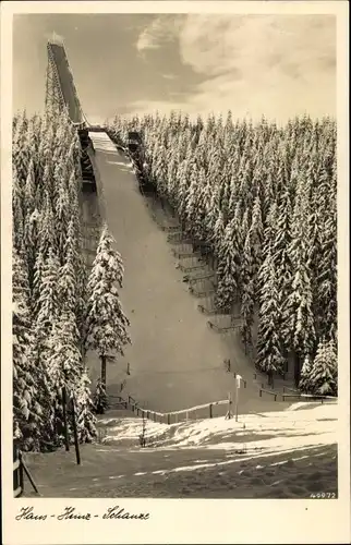 Ak Johanngeorgenstadt, Blick auf die Hans Heinz Schanze, Winter, Schnee