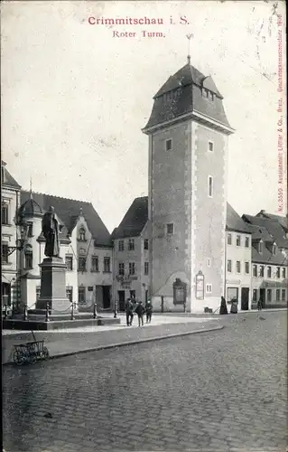 Ak Crimmitschau in Sachsen, Roter Turm