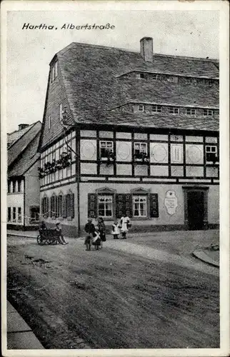 Ak Hartha in Mittelsachsen, Albertstraße, Gasthaus