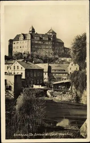 Ak Zschopau Erzgebirge, Blick auf das Schloss Wildeck