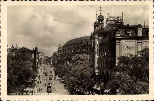 Ak Plauen im Vogtland, Bahnhofstraße, Postplatz