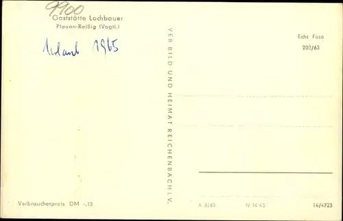 Ak Reißig Plauen im Vogtland, Gaststätte Lochbauer, Außenansicht