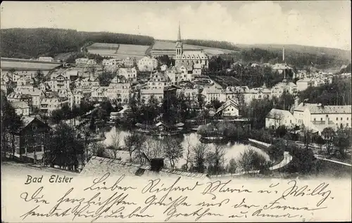 Ak Bad Elster, Blick über die Stadt